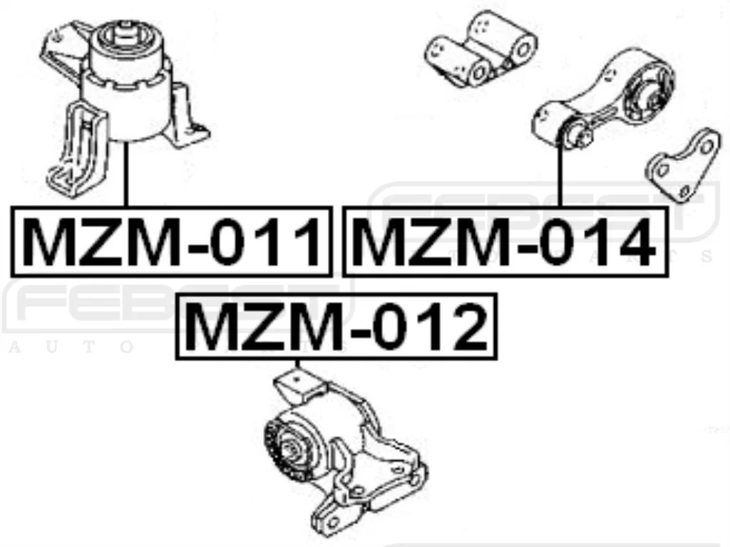 Poduszka silnika tylna - MAZDA  [ZPS-MZ-003] GJ6A-39-040A , GR1E-39-040A , GJ6A-39-040B