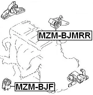 Poduszka skrzyni biegów tylna - MAZDA  [ZPS-MZ-047]  B2­5­D3­90­4­0C , B25D-39-040C , BJ0N39040C , BJ0N-39-040C