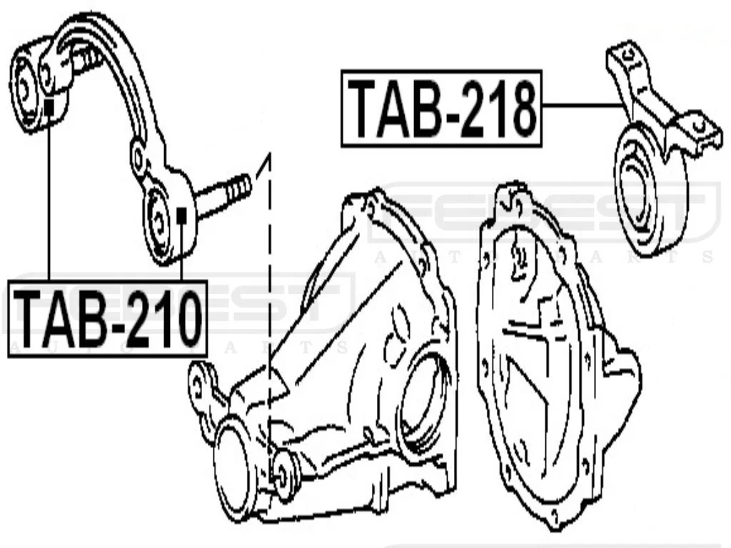 Poduszka tylnego mostu tył TOYOTA  [ZTT-TY-003C] 52380-42020,52380-42080,52380-42081,52380-42082 RAV 4 I  II