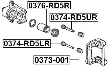 Prowadnica dolna zacisku tył HONDA - [0374-RD5LR] 43262-S84-A51