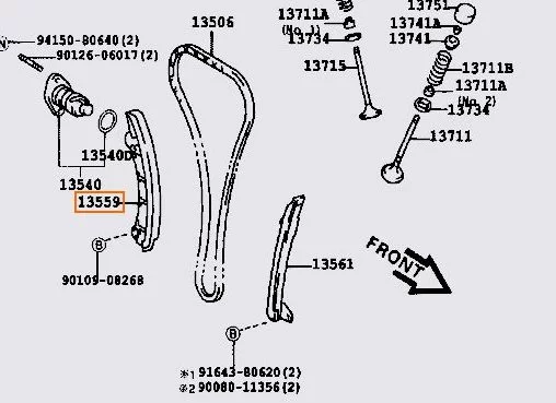 Prowadnica łańcucha rozrządu TOYOTA - [13559-22011]