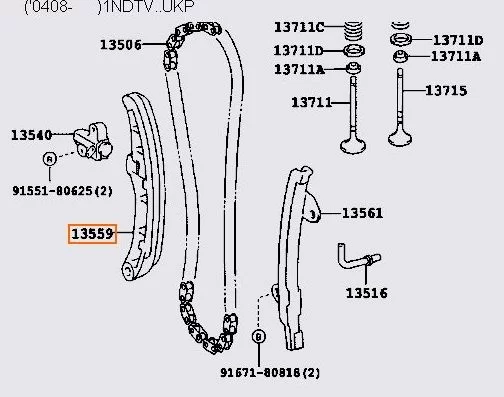 Prowadnica łańcucha rozrządu TOYOTA - [A13559-0N010]