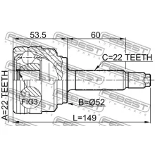   Przegub kpl. CHEVROLET - [1110-007](96391550) (-ABS) 22x52x22