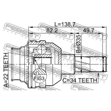  Przegub kpl. CHEVROLET - [1111-T200](96489845) 22х35х34