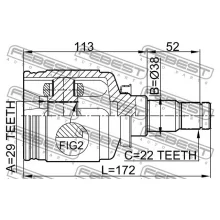  Przegub kpl. CHEVROLET - [1111-J200](96245311) 29x38x22