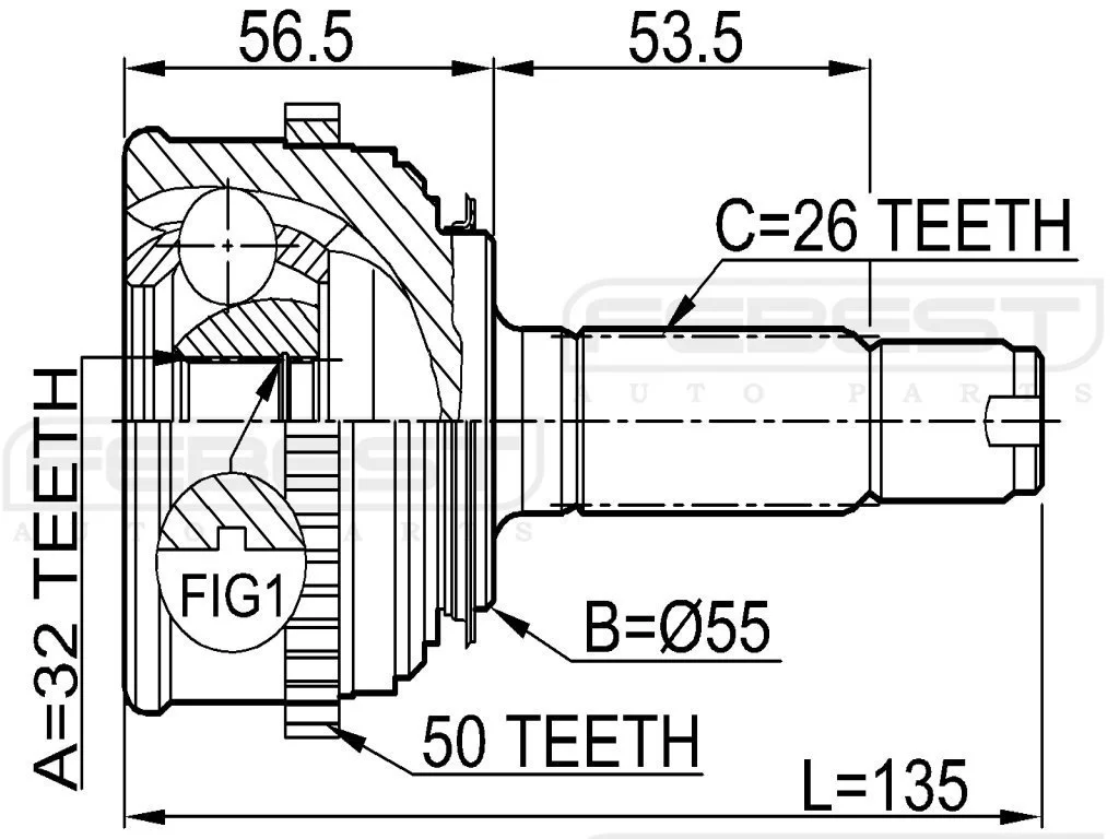 Przegub kpl. HONDA - [0310-021A50](+ABS) 32x55x26