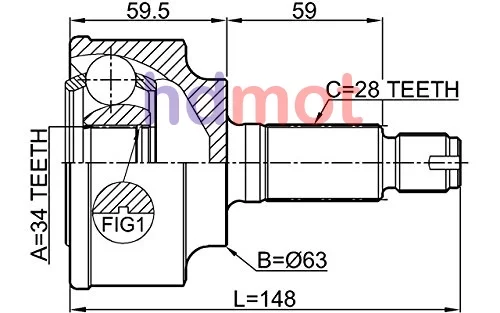  Przegub kpl. HONDA - [0310-CL22] 34X63X28 44305-SEF-E00,44014-SEF-E01