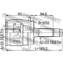  Przegub kpl. HONDA - [0310-RD5R](42330-S9A-305)25x55x23 TYLNY do 4WD