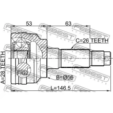  Przegub kpl. MAZDA - [0510-323BJ](FA60-22-610B)(-ABS) 28x56x26