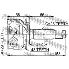  Przegub kpl. MITSUBISHI - [ 0410-038A43](MN180244) 29x57x25