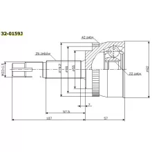  Przegub kpl. NISSAN - [32-0159J](+ABS)