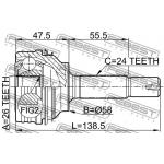 Przegub kpl. TOYOTA - [0110-040](43410-52040 43410-52050) (-ABS) 26X56X24