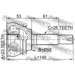 Przegub kpl. TOYOTA - [ 0110-054](43410-02180 43410-12490) (-ABS) 23x58x26