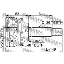  Przegub kpl. TOYOTA - [0110-054A48](43470-80018 43460-19795) (+ABS) 23x58x26 (48)