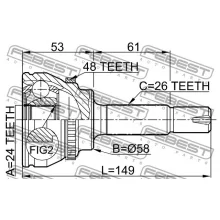  Przegub kpl. TOYOTA - [0110-055A48](43410-12670 43410-12670) (+ABS) 24x58x26 (48)