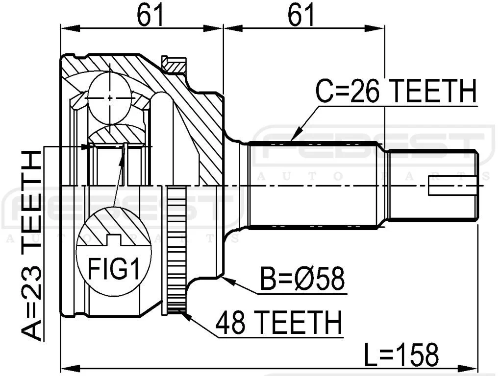 Przegub kpl. TOYOTA - [ 0110-AZT250A48](43460-09A21 43460-09P50) (+ABS) 25x58x26 (48)