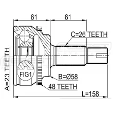  Przegub kpl. TOYOTA - [ 0110-AZT250A48](43460-09A21 43460-09P50) (+ABS) 25x58x26 (48)