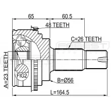  Przegub kpl. LEXUS TOYOTA - [NPZ-TY-075](+ABS)[48]  23X56X26 TYLNY 42370-49125