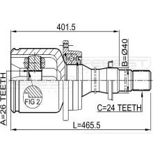  Przegub wewn. PRAWY kpl. z półosią TOYOTA - [NPW-TY-027] 43030-05120,4303005120