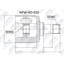  Przegub wewnętrzny kpl. HONDA- [NPW-HD-020] PRAWY 32/40/27