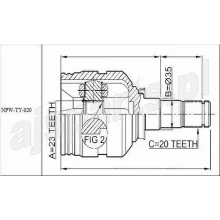  Przegub wewnętrzny TOYOTA - [NPW-TY-020] 43040-05110,4304005110  23X35X20