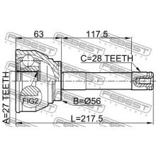  Przegub zewnętrzny MITSUBISHI - [0410-014] 27x56x28