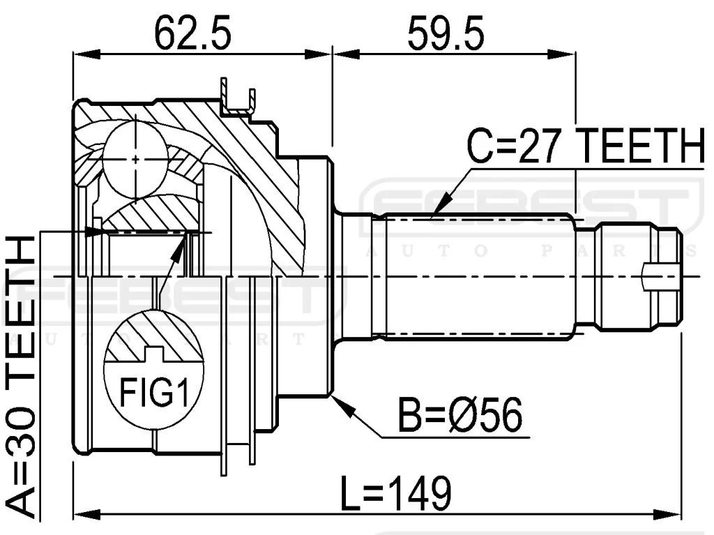  Przegub zewnętrzny SUBARU - [0810-026] (28094AC050) 30X56X27