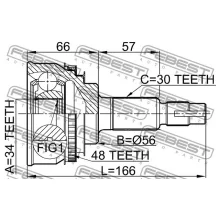  Przegub zewnętrzny TOYOTA - [0110-028A48](+ABS) 34/56/30 (48)