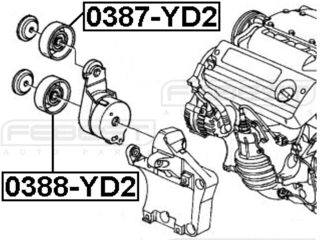 Rolka napinacza paska alternatora [0388-YD2] 31190-RCA-A01,31190-RCA-A02