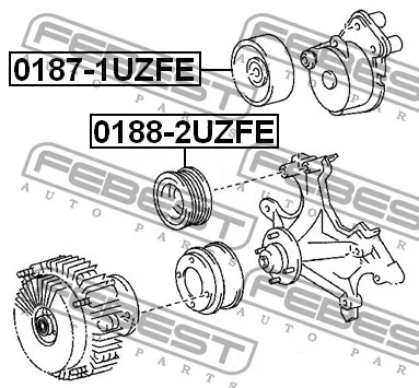 Rolka napinacza paska wielorowkowego -  [0187-1UZFE](#16620-0W036)