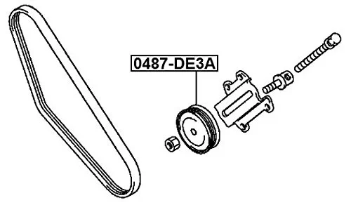 Rolka napinająca paska alternatora MITSUBISHI [0487-DE3A] MD359746 , MD303884