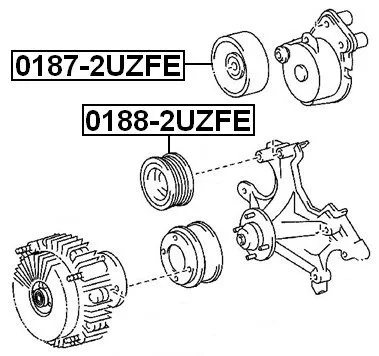 Rolka prowadząca paska alternatora -  [0188-2UZFE](16604-50030)