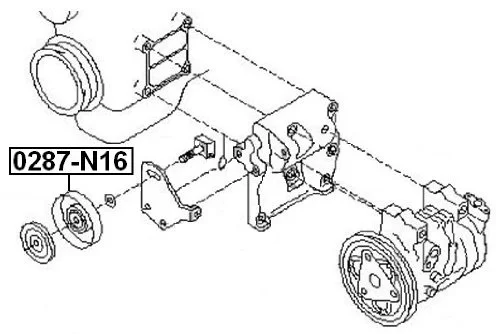 Rolka prowadząca paska klimatyzacji - NISSAN  [0287-N16] 11927-4F115,119274F115