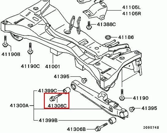 Śruba mimośrodowa regulacji kąta  pochylenia - MITSUBISHI MB809335 , MR333373