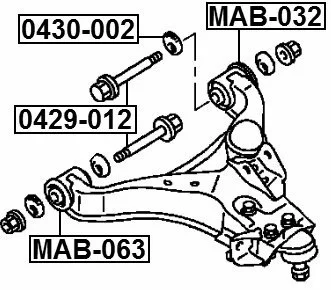 Śruba mimośrodowa regulacji wahacza górnego - MITSUBISHI-[0429-012] 4013A082