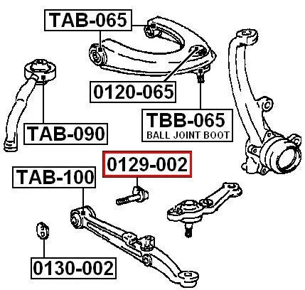 Śruba regulacyjna wahacza przód TOYOTA LEXUS - [0129-002] (48190-22040,4819022040)->2000.11