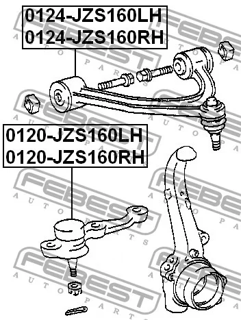 Sworzeń wahacza przedniego lewego LEXUS TOYOTA - [ 0120-JZS160LH](43340­-39345­)