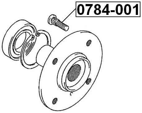 Szpilka koła SUZUKI - [0784-001](09119-12012,9S9B912012) (M12x1,25 L=38/41 RAD=12,5)