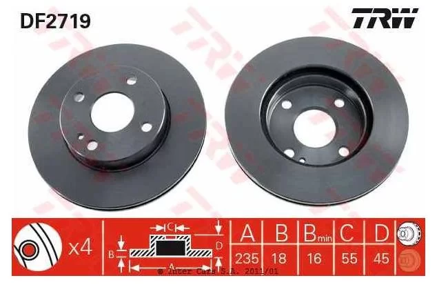 Tarcza hamulcowa MAZDA - [DF2719] (-ABS)