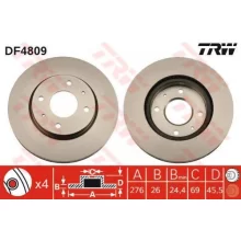  Tarcza hamulcowa MITSUBISHI - [DF4809]