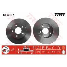  Tarcza hamulcowa NISSAN - [DF4357]