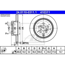  Tarcza hamulcowa TOYOTA - [24.0126-0141.1] 43512-05110 , 4351205110