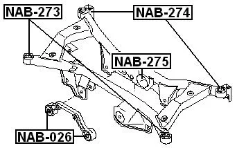 Tuleja belki tylnej NISSAN - [NAB-273] #55400ES50A,55400-8H700 przednia