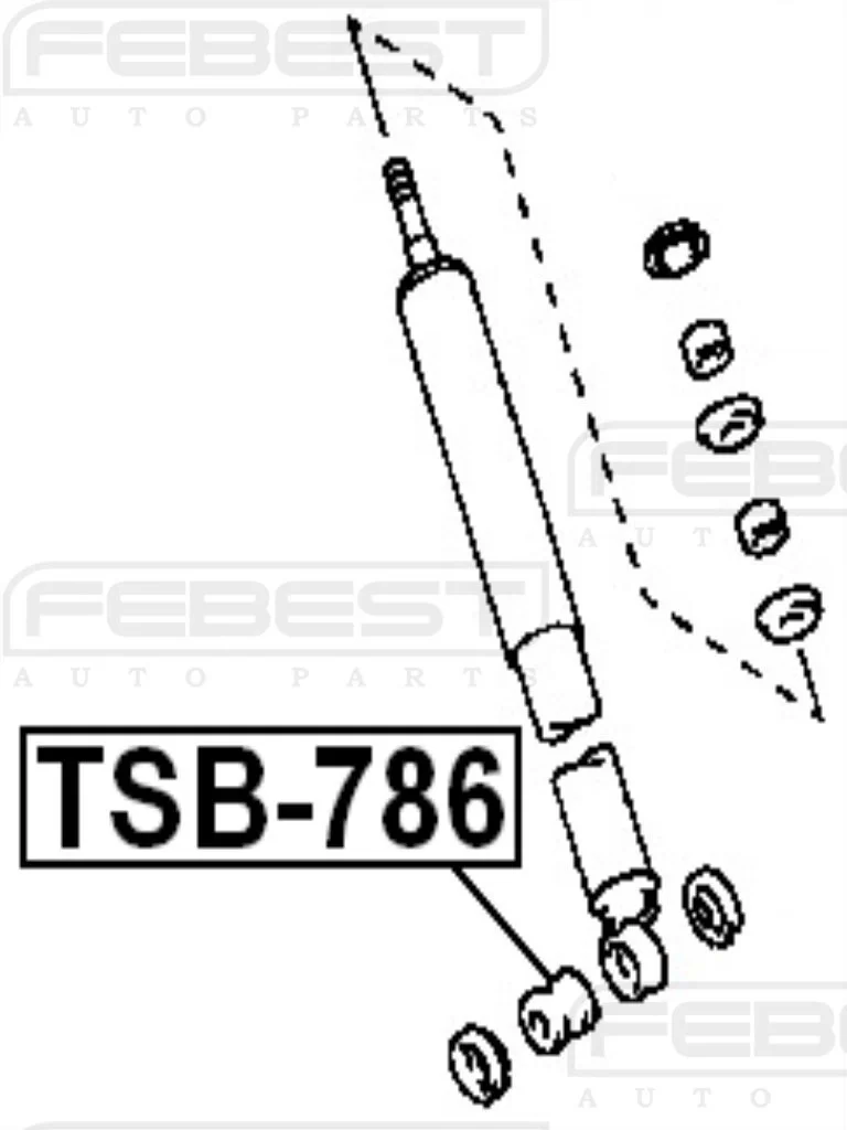 Tuleja dolna amortyzatora tylnego TOYOTA - [TSB-786] 90385-16004,9038516004