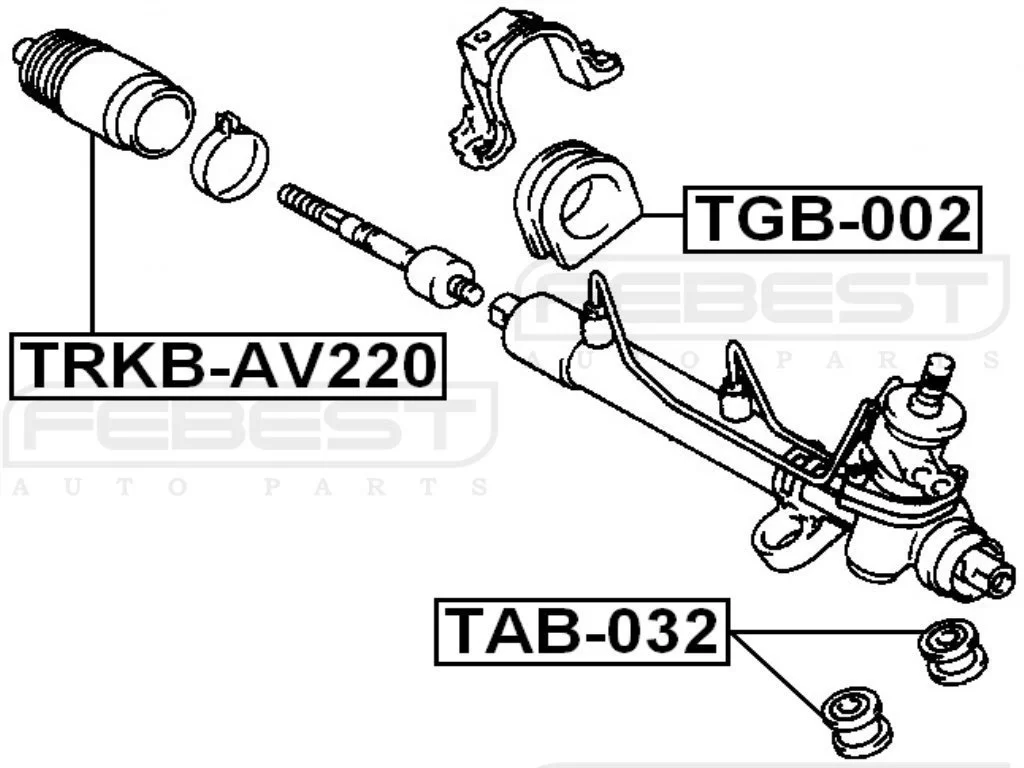 Tuleja mocowania przekładni kierowniczej TOYOTA - [ZTP-TY-047C] 45516-05020 ->2003.02