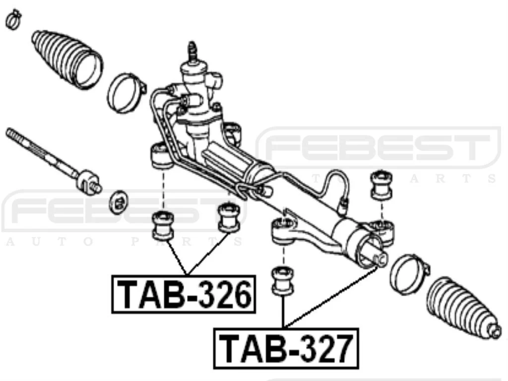 Tuleje mocowania przekładni kierowniczej TOYOTA - [TAB-ACM20-KIT] 44200-44150,44250-44140,44200-44250