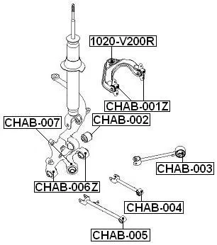 Tuleja sztywna wahacza górnego tył CHEVROLET- [ZTT-DW-038A] 95225559 , 96440011 , 96440010 , 95225560 , 96440047 , 96499160, 96440014