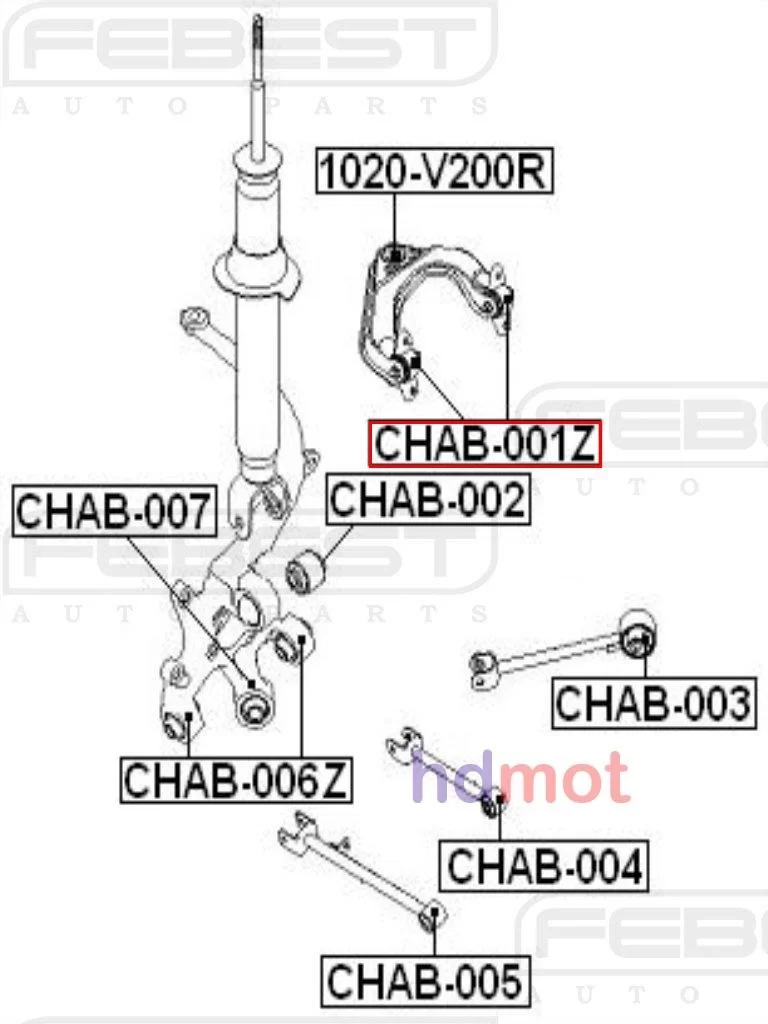 Tuleja pływająca wahacza górnego tył CHEVROLET- [CHAB-001Z] 95225559 , 96440011 , 96440010 , 95225560 , 96440047 , 96499160, 96440014