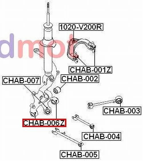 Tuleja pływająca zwrotnicy tylnej CHEVROLET- [CHAB-006Z] 96440024 , 96440025 (zwrotnica - drążki poprzeczne)