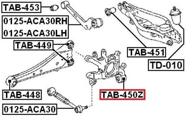 Tuleja pływająca zwrotnicy tylnej TOYOTA - [ZTT-TY-035A ](#42304-05140,#42305-05140,4230542020)